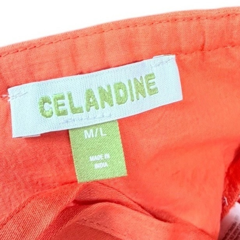 NWT Anthropologie Celandine Coral Lace Trim Ruched 100% Cotton Crop Top‎ M/L - Picture 4 of 7